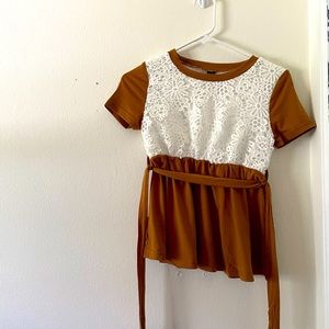 Brown lacy top from Shein, XS